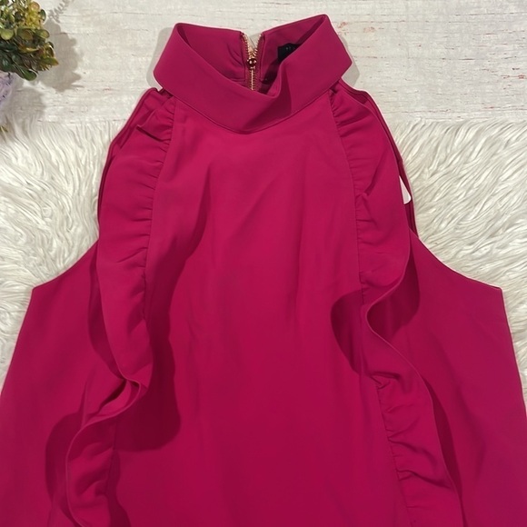 NWT TED BAKER LONDON Torriya Ruffle Pink Tunic Halter Dress - Picture 5 of 12